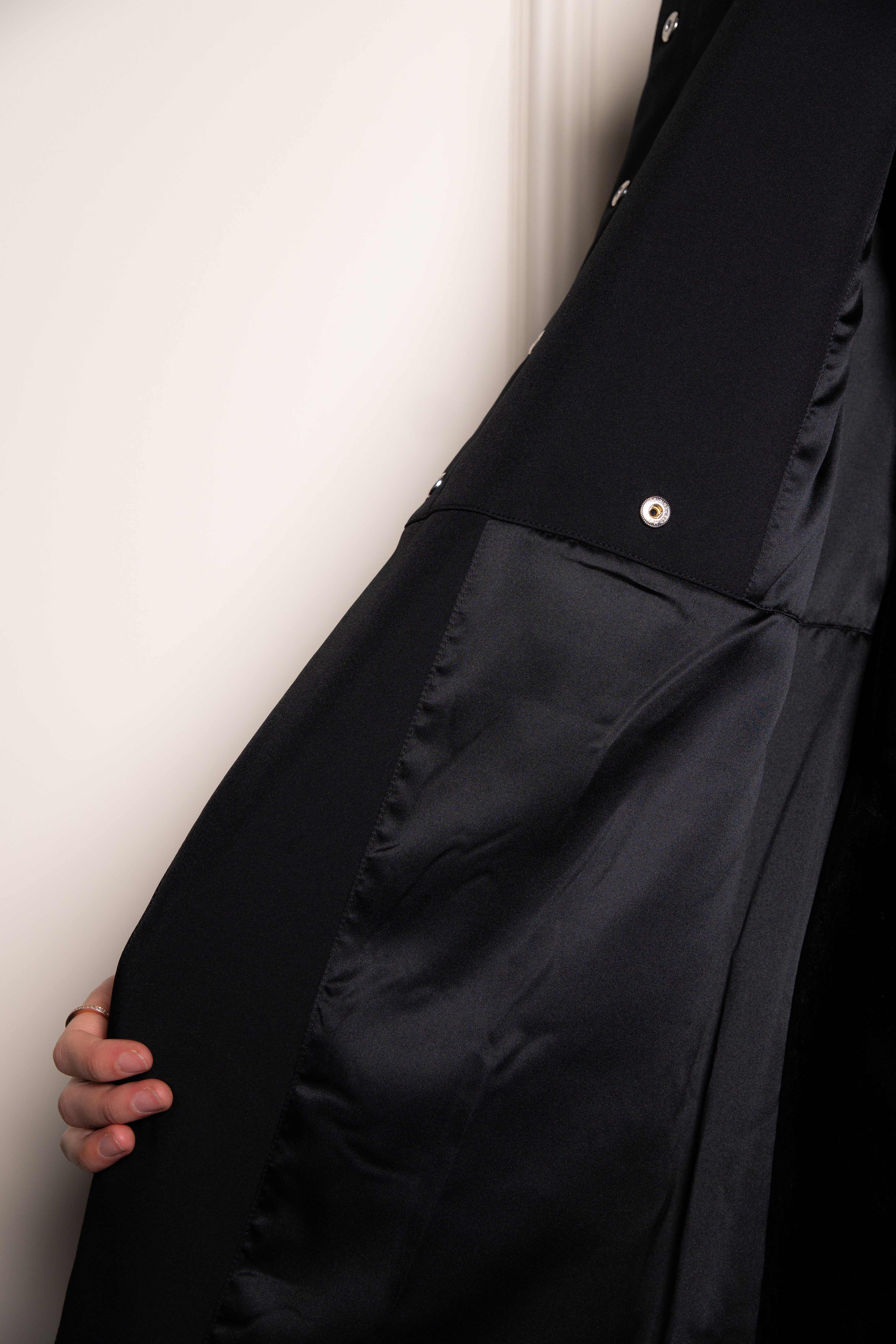 Double Breasted Coat with Trapeze Cut in Black | Black Classic - Image 11