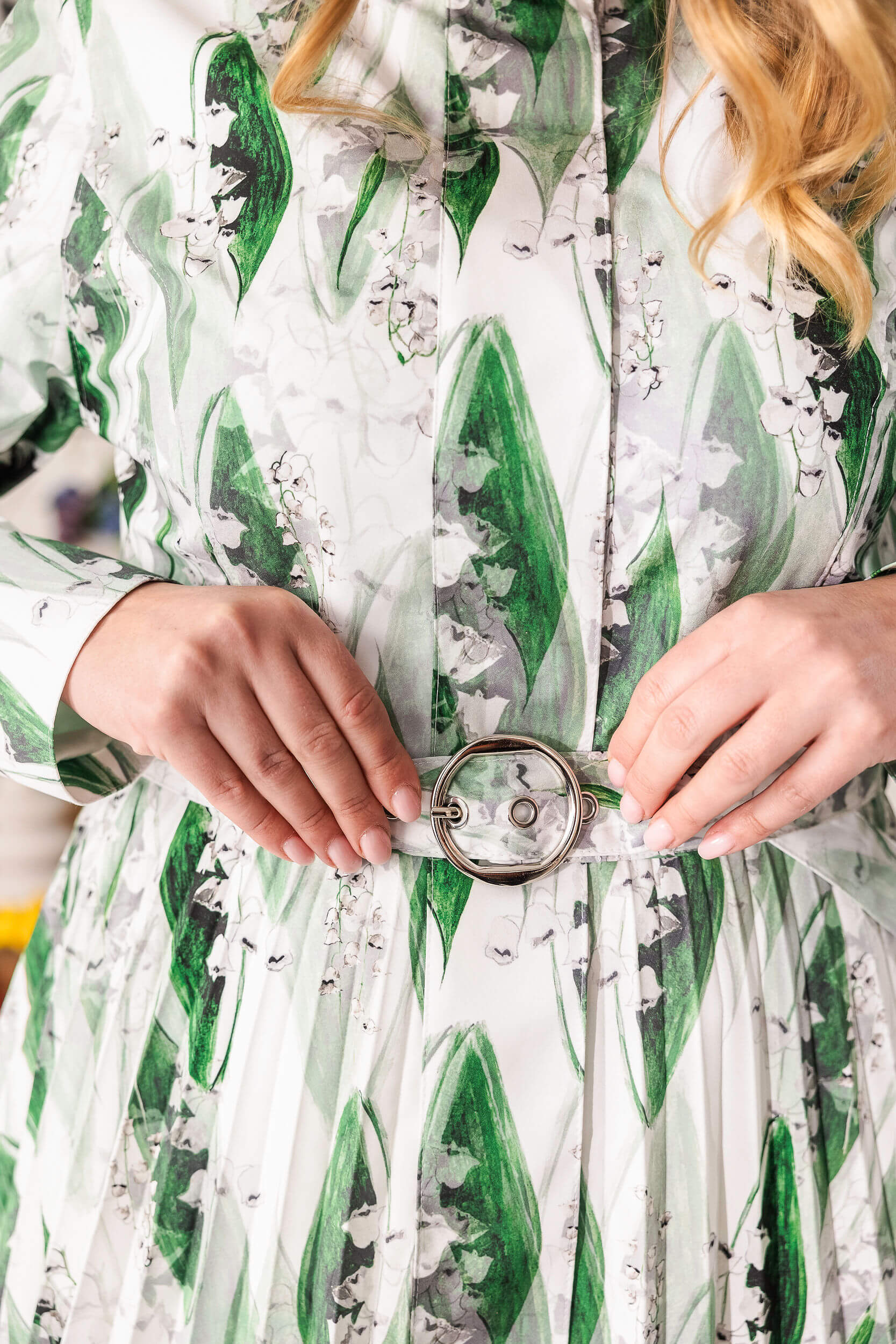 Fit and Flare Coat with A-Line Pleated Skirt for Spring | Whispers of May - Image 3