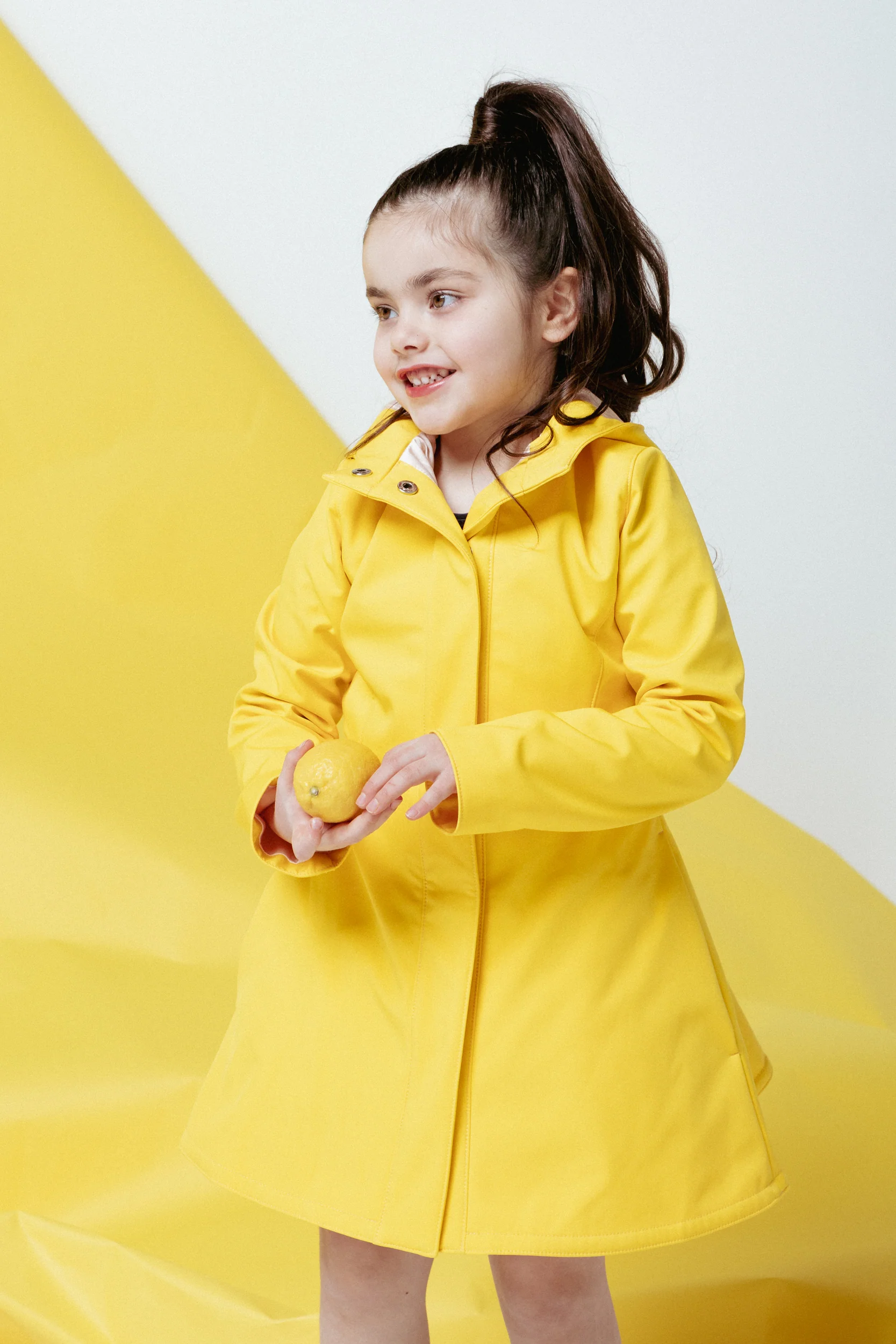 Girls' Yellow Coat with Hood | Yellow Sun - Image 3