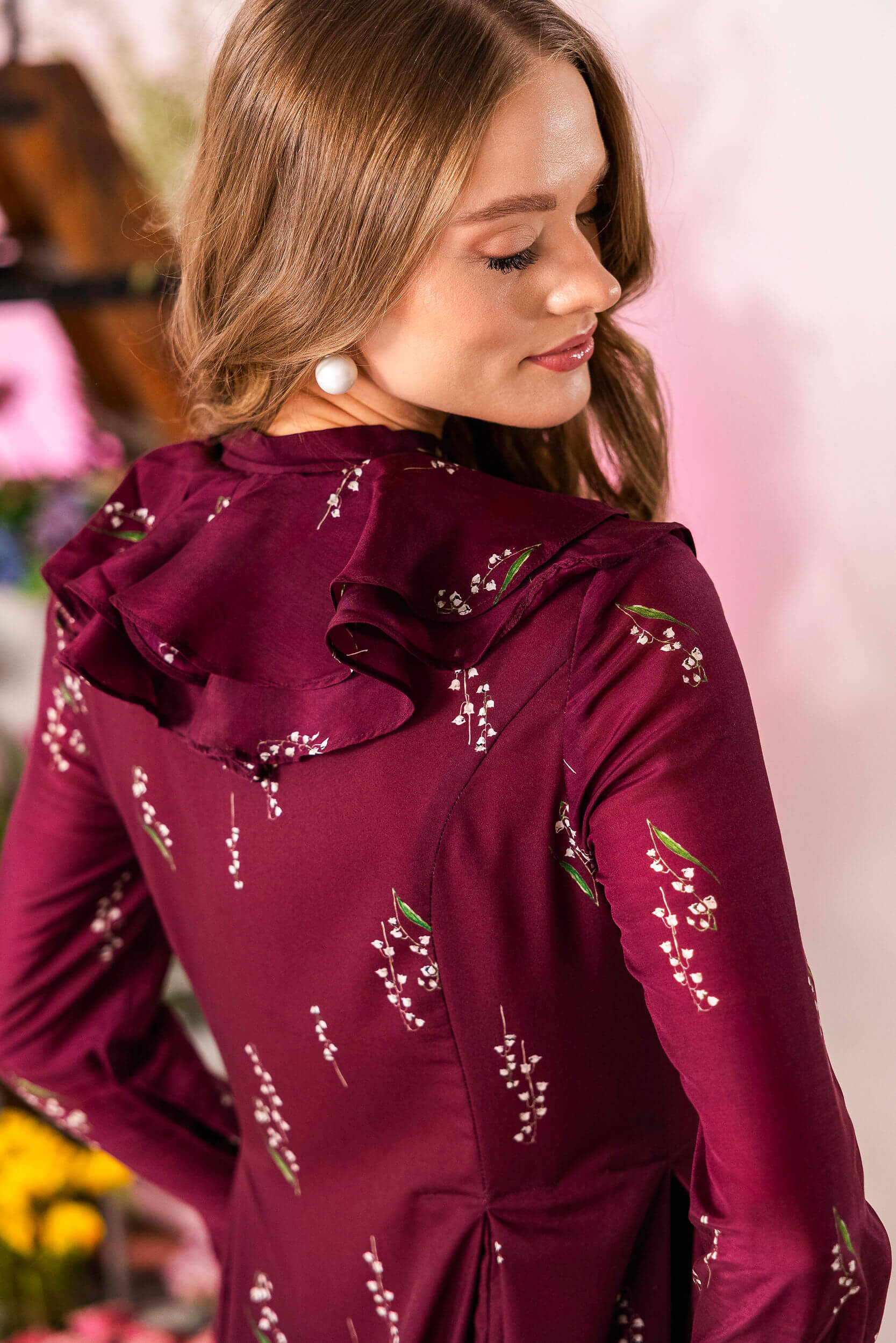 Floral Midi Dress with Ruffles | Hearts Desire - Image 4