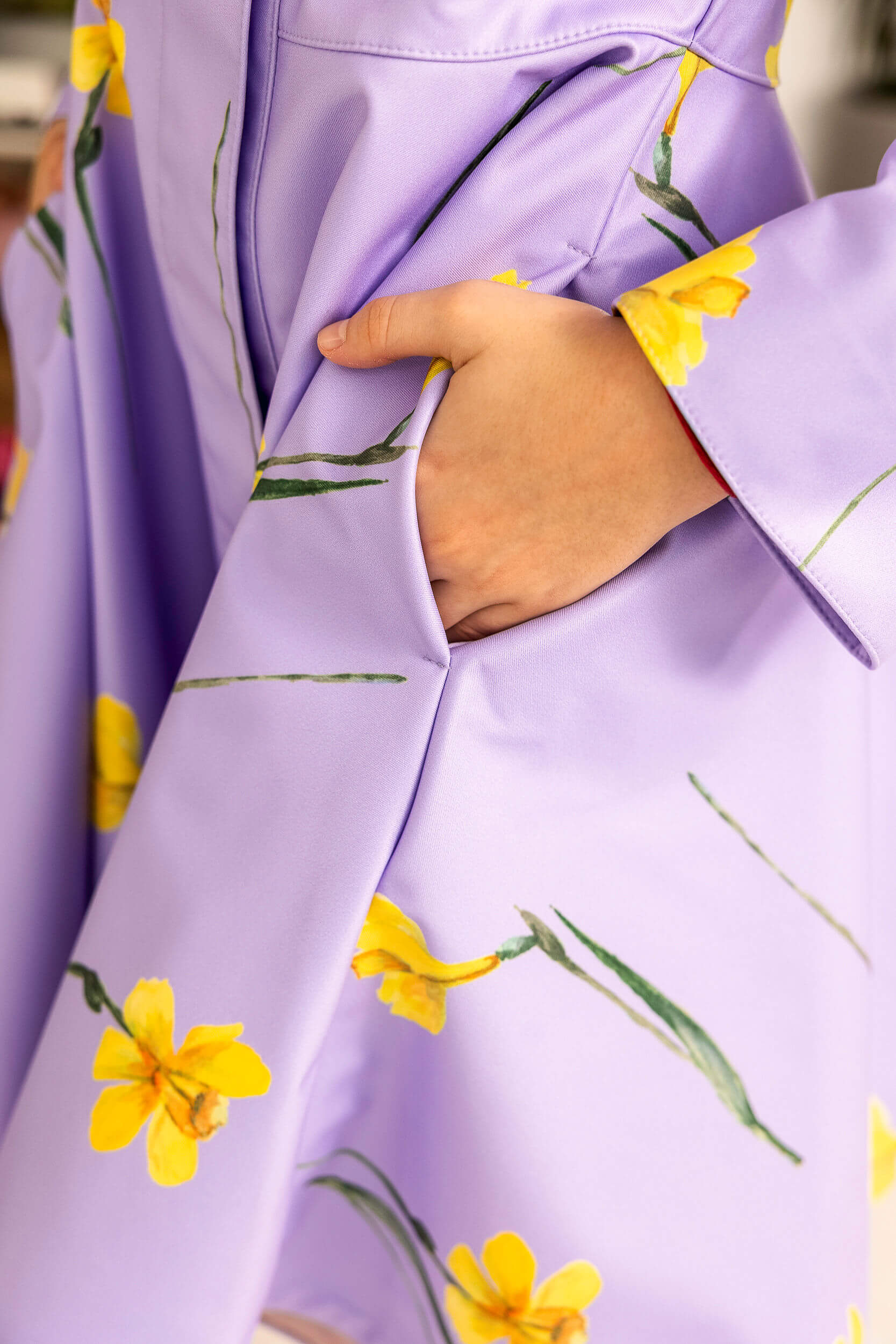 Light Purple Coat for Girls with Flower Print | Lilac Joy - Image 7