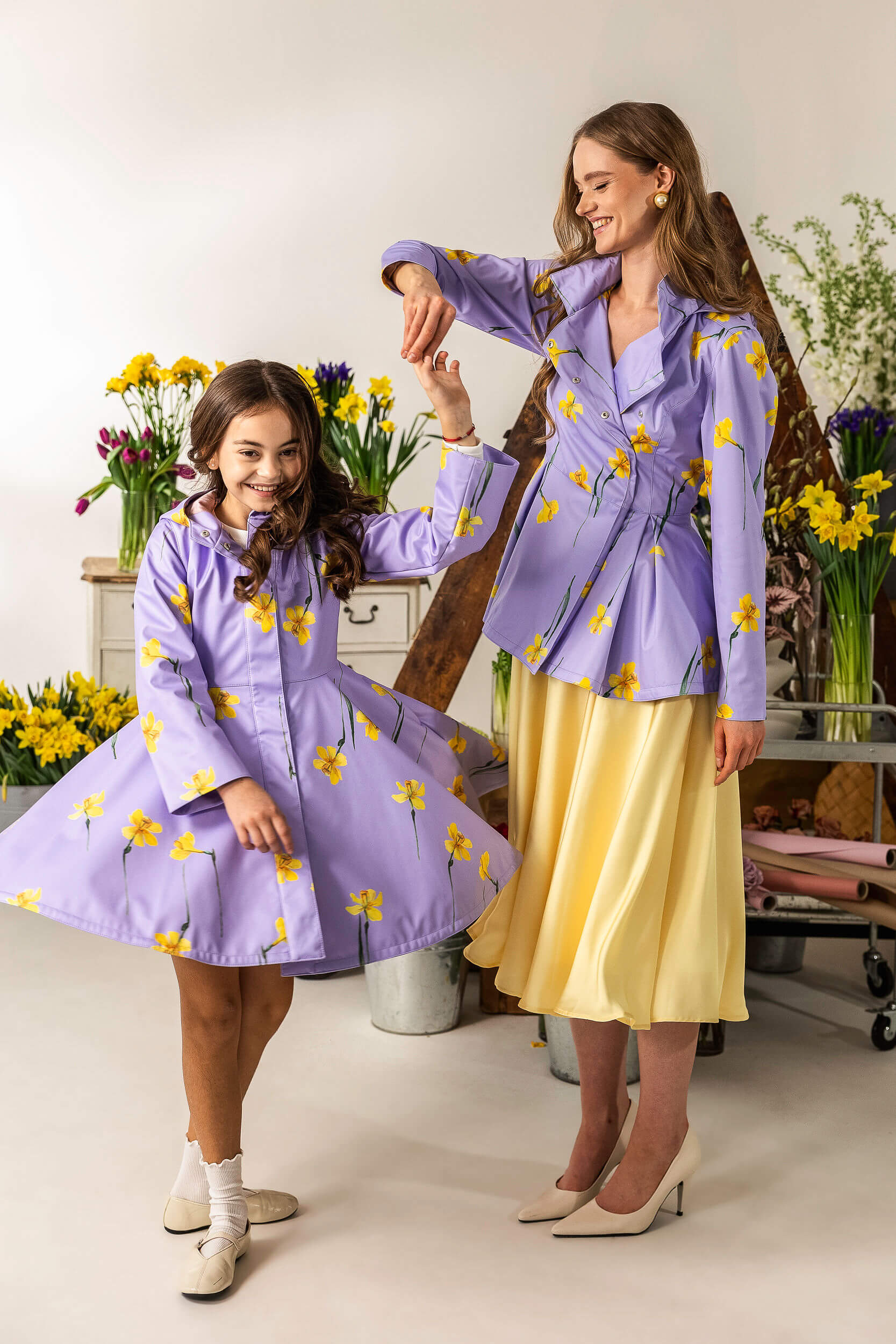 Light Purple Coat for Girls with Flower Print | Lilac Joy - Image 9