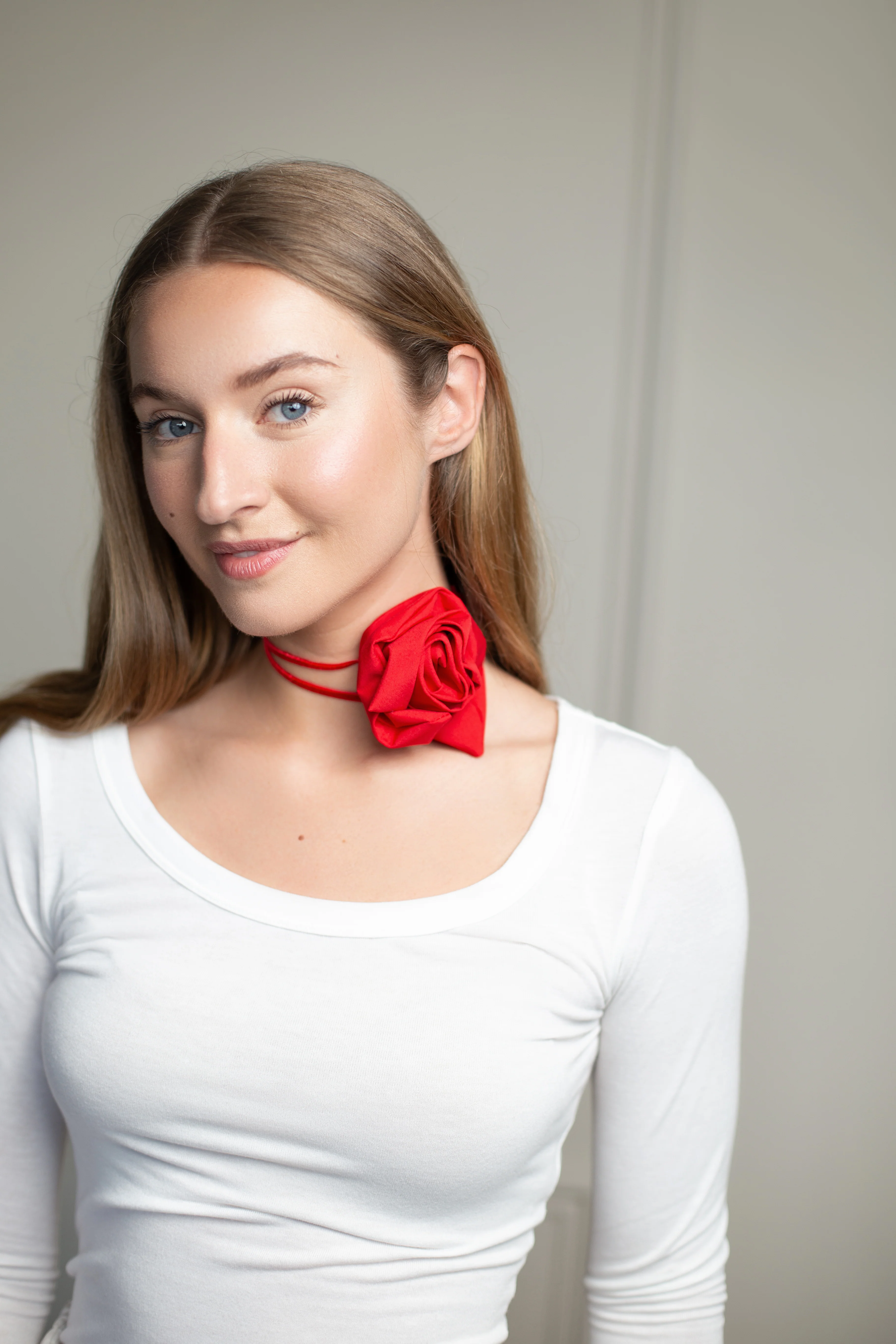 Red Rose Flower Choker - Image 3