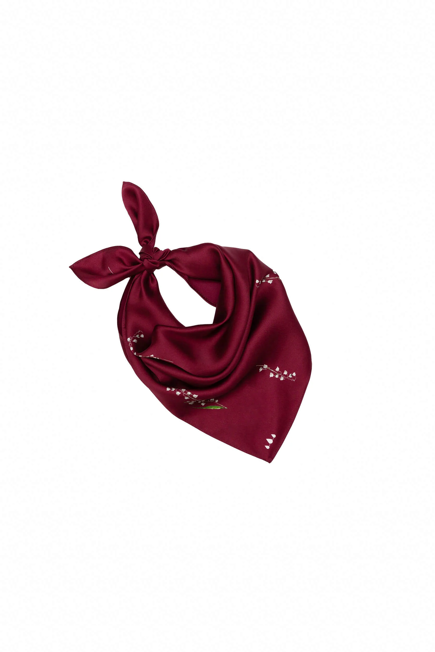 Small Floral Natural Silk Scarf | Red Collection - Image 7