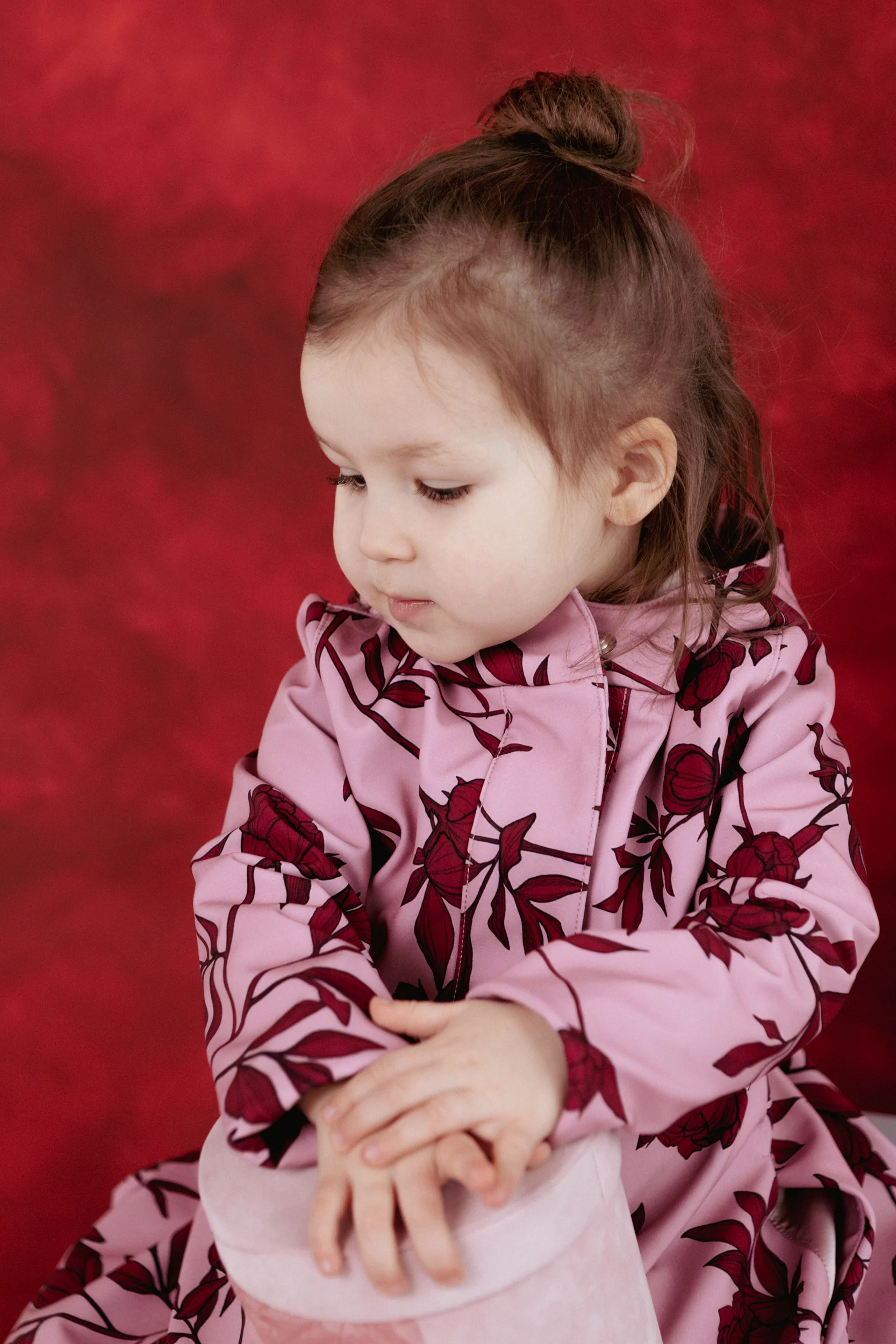 Waterproof Pink Coat for Toddler Girl | Peony Bloom - Image 4